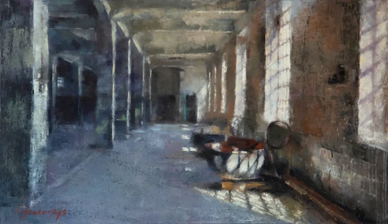 andreas ventouris bakery in goudi oil on canvas